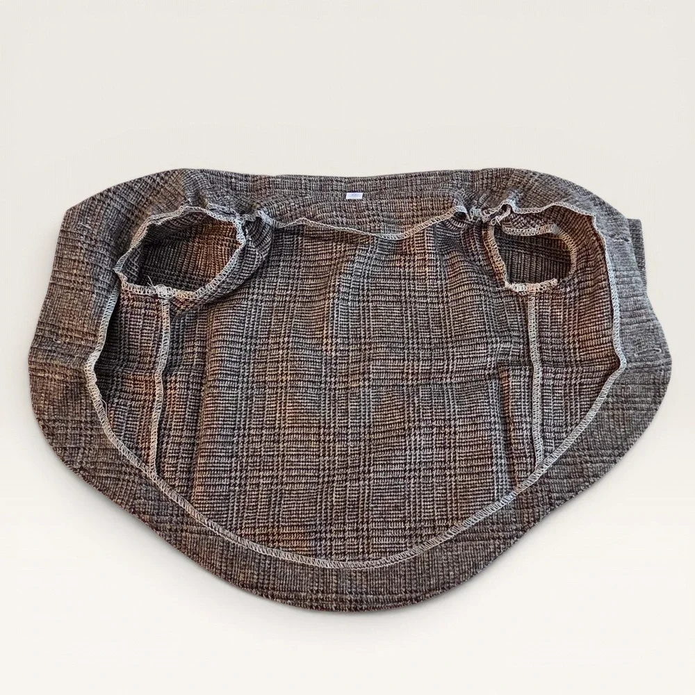 Plaid Dog Blazer Brown Grey Two‎ Button Pet Jacket Small